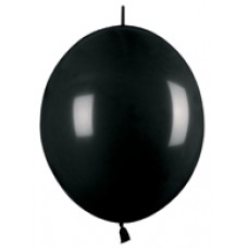 Black Link-O-Loon Onyx Latex Balloon 6"